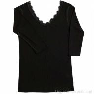 Joha Kate shirt van wol-zijde met drie kwart mouwtje 12365 thumbnail