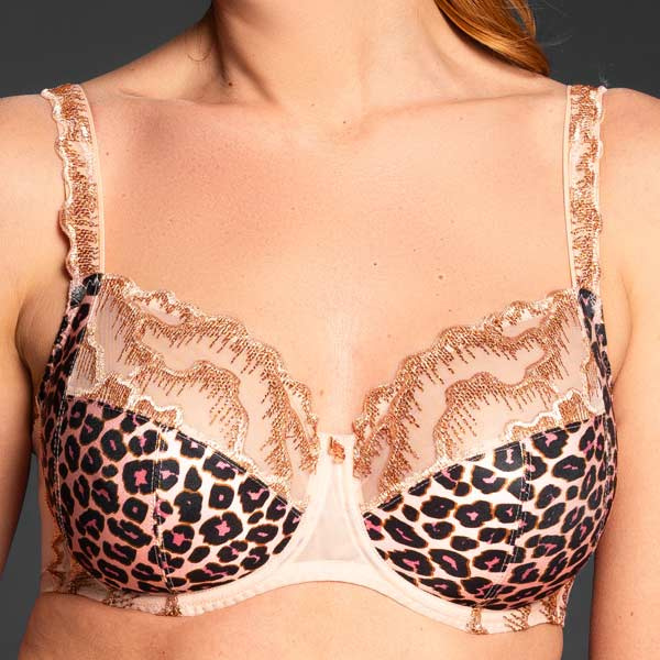 BH tot grote cup met dierenprint kant en goud Louisa Bracq 54601
