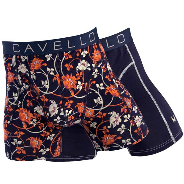 Cavello boxershorts heren 2-pack CB24007 navy met bloemprint