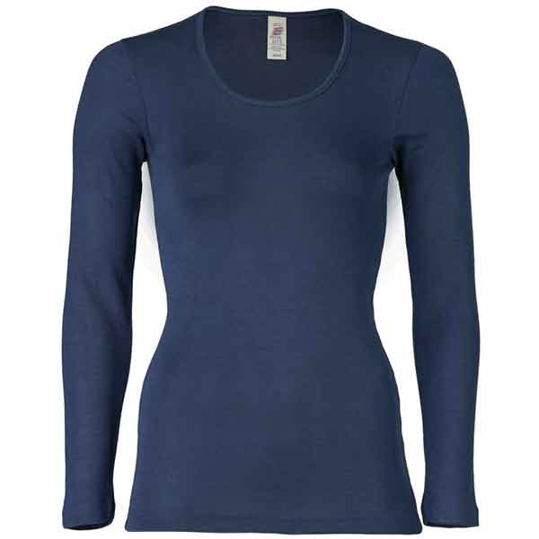 Effen shirt lange mouw wol-zijde 704970 Engel