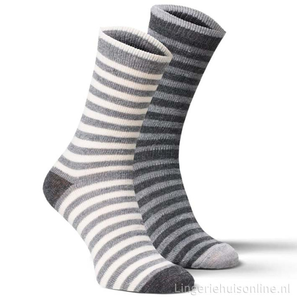 Fellhof gestreepte Alpakawollen sokken 2-pack 2703