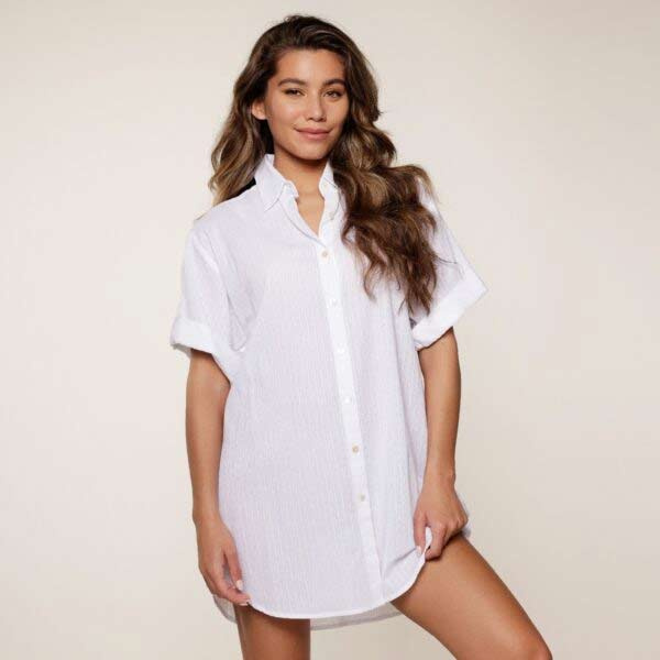 Lingadore katoenen doorknoop nachthemd tot in grote maat 7910PD