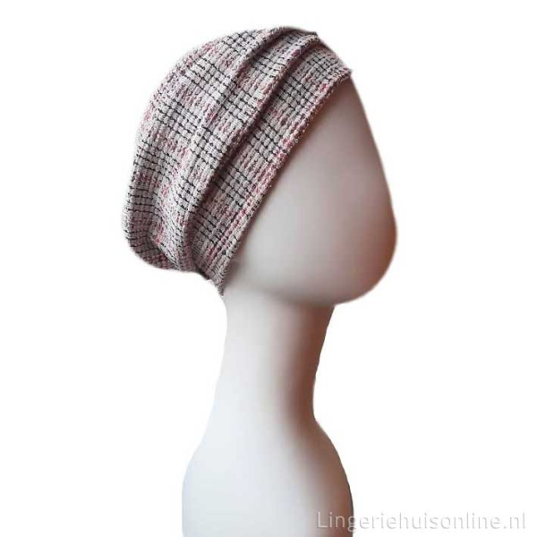 Lookhatme Maya chemomutsje baret roze glans MA1698