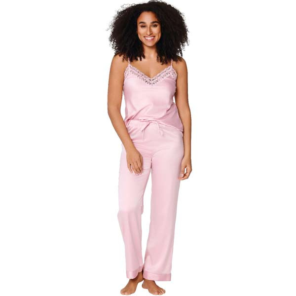 Satijnen pyjama set dames roze Lingadore 8303SET