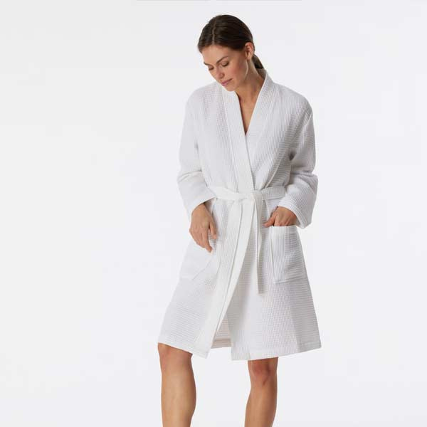 Schiesser dames badjas katoen kort met wafelstructuur 178411